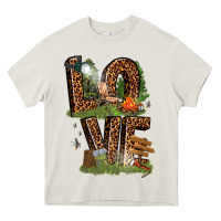 Cream love camping Heavy Core Tee - texasbilliewilder