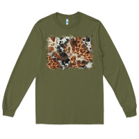 Army Green cowhide leopard background Long Sleeve Tee - BarkalooDesign