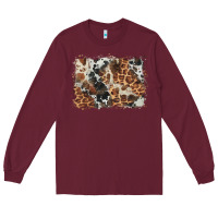 Burgundy cowhide leopard background Long Sleeve Tee - BarkalooDesign