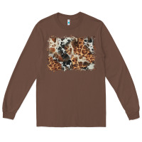 Chestnut cowhide leopard background Long Sleeve Tee - BarkalooDesign