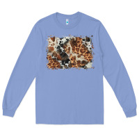Colony Blue cowhide leopard background Long Sleeve Tee - BarkalooDesign