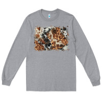 Heather Grey cowhide leopard background Long Sleeve Tee - BarkalooDesign
