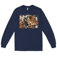 Navy cowhide leopard background Long Sleeve Tee - BarkalooDesign