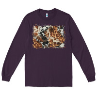 Plum cowhide leopard background Long Sleeve Tee - BarkalooDesign