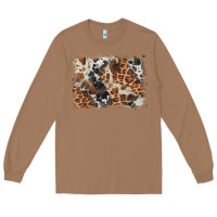 Toasted Coconut cowhide leopard background Long Sleeve Tee - BarkalooDesign