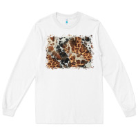 White cowhide leopard background Long Sleeve Tee - BarkalooDesign