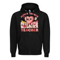 Black cupid's favorite teacher Zipper Hoodie - MaliasSmallBusiness