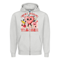 Dove Grey cupid's favorite teacher Zipper Hoodie - MaliasSmallBusiness