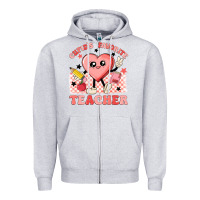 Heather Grey cupid's favorite teacher Zipper Hoodie - MaliasSmallBusiness