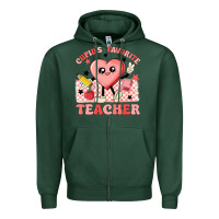 Sports Green cupid's favorite teacher Zipper Hoodie - MaliasSmallBusiness