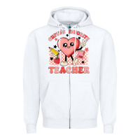 White cupid's favorite teacher Zipper Hoodie - MaliasSmallBusiness