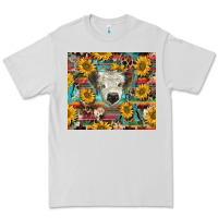 Dove Grey white Scottish calf and sunflowers Premium Tee - BarkalooDesign