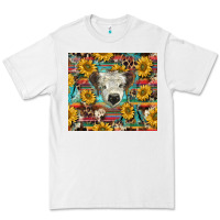 White white Scottish calf and sunflowers Premium Tee - BarkalooDesign
