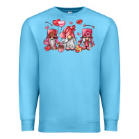 Ocean Blue valentine's day gnomes Premium Sweatshirt - LillyAllenDesigns