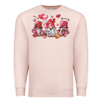 Pale Pink valentine's day gnomes Premium Sweatshirt - LillyAllenDesigns