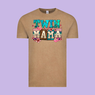 Twin Mama Vintage Tee Designed By Adodesignshop