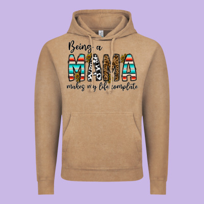Being Mama Makes My Life Complate Vintage Hoodie Designed By Cowhidedigitalart