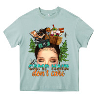 Messy Bun Camp Hair Dont Care Heavy Core Tee | Teevron