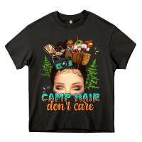 Asphalt messy bun camp hair dont care Heavy Core Tee - texasbilliewilder