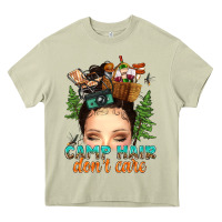 Mossy messy bun camp hair dont care Heavy Core Tee - texasbilliewilder