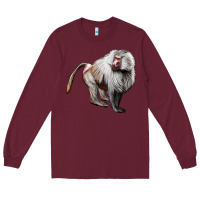 Burgundy baboon Long Sleeve Tee - LillyAllenDesigns