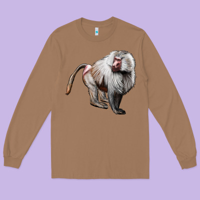 Baboon Long Sleeve Tee Designed By Lillyallendesigns