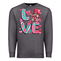 Charcoal Heather love with gnome Premium Sweatshirt - LillyAllenDesigns