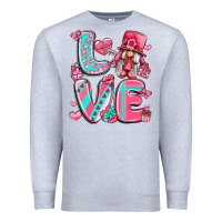 Heather Grey love with gnome Premium Sweatshirt - LillyAllenDesigns