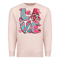 Pale Pink love with gnome Premium Sweatshirt - LillyAllenDesigns