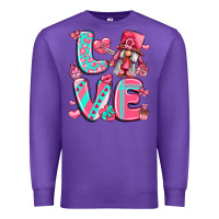 Purple love with gnome Premium Sweatshirt - LillyAllenDesigns