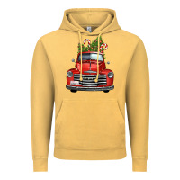Vintage Mustard christmas trees truck Vintage Hoodie - FaDigitalArtStudio