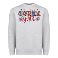 Heather Grey american y'all Heavyweight Sweatshirt - JahusDesignShop