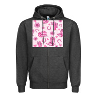 Charcoal Heather cowgirl valentine's day Zipper Hoodie - MaliasSmallBusiness