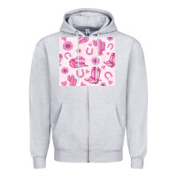 Heather Grey cowgirl valentine's day Zipper Hoodie - MaliasSmallBusiness