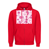 Red cowgirl valentine's day Zipper Hoodie - MaliasSmallBusiness