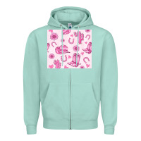 Seafoam cowgirl valentine's day Zipper Hoodie - MaliasSmallBusiness