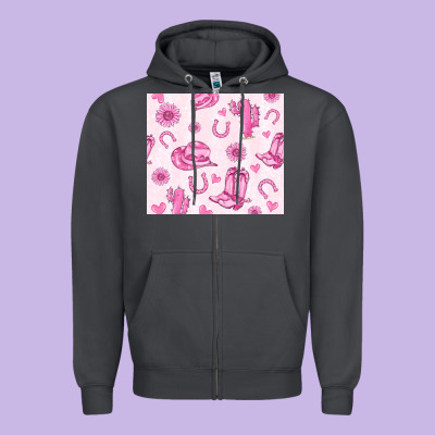 Cowgirl Valentine's Day Zipper Hoodie Designed By Maliassmallbusiness