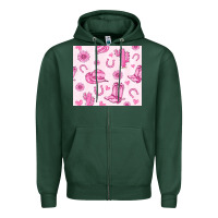Sports Green cowgirl valentine's day Zipper Hoodie - MaliasSmallBusiness