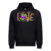 Black mardi gras love lips Urban Hoodie - CowGirlArtShop