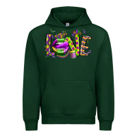 Forest Green mardi gras love lips Urban Hoodie - CowGirlArtShop