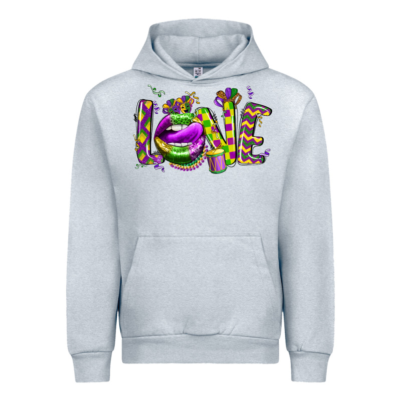 Mardi Gras Love Lips Urban Hoodie by CowGirlArtShop | Teevron