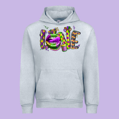 Mardi Gras Love Lips Urban Hoodie Designed By Cowgirlartshop