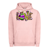 Pigment Salmon mardi gras love lips Urban Hoodie - CowGirlArtShop