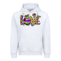 White mardi gras love lips Urban Hoodie - CowGirlArtShop