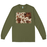 Army Green cowhide background Long Sleeve Tee - BarkalooDesign