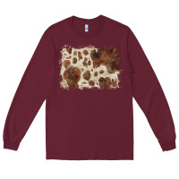 Burgundy cowhide background Long Sleeve Tee - BarkalooDesign