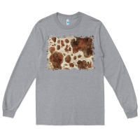 Heather Grey cowhide background Long Sleeve Tee - BarkalooDesign