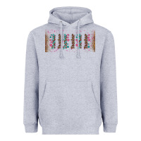 Heather Grey teacher gemstone and pink flower libbey glass Heavyweight Hoodie - BundleAndBundleShop
