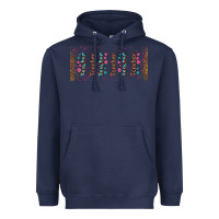 Navy teacher gemstone and pink flower libbey glass Heavyweight Hoodie - BundleAndBundleShop