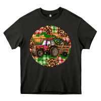 Asphalt Christmas Farm Red Tractor Heavy Core Tee - RanaPortraitStore
